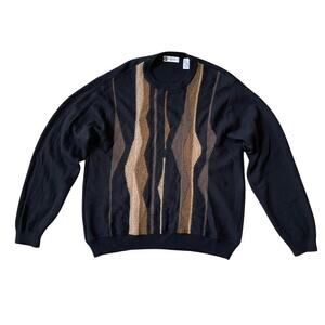 Vintage Bachrach Coogi Style Sweater | US Large, Wool Blend, Italy, 90s Abstract